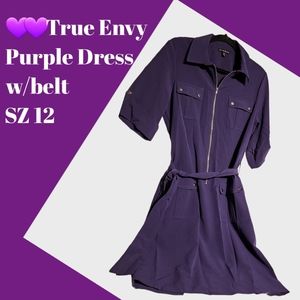 Purple Dress with Belt